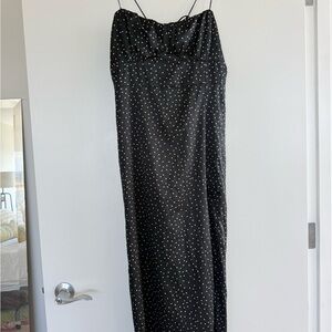 TOPSHOP Black Polka Dot Slip Dress